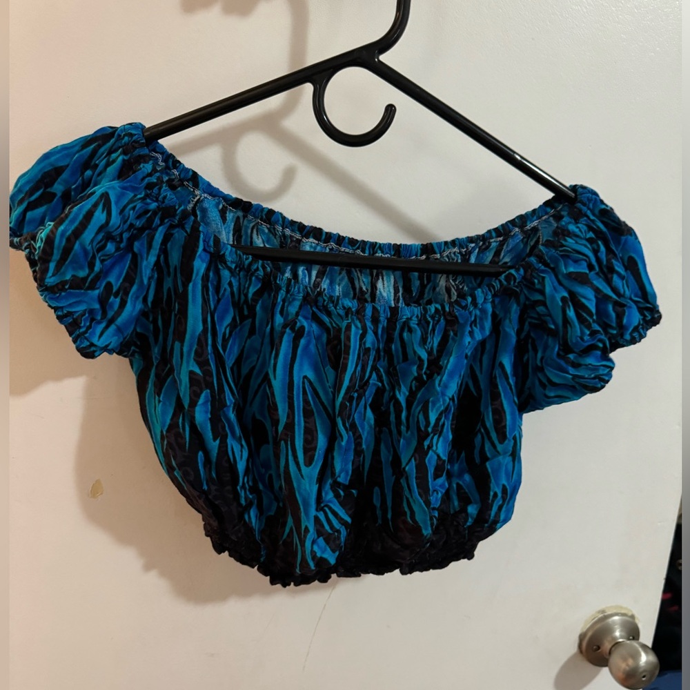 Blue flame crop top